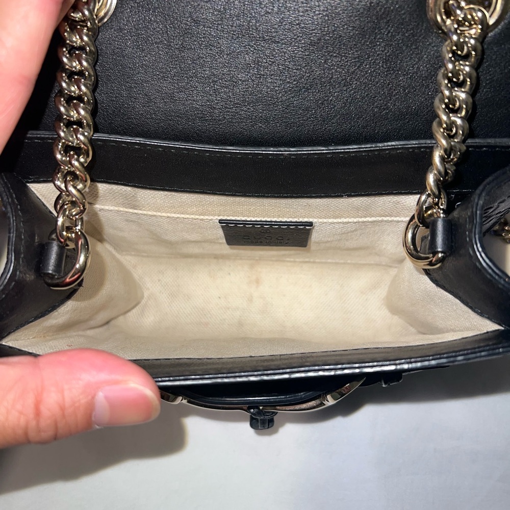 Authentic Gucci Black Leather Mini Crossbody - Picture 6 of 9